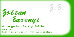 zoltan barenyi business card